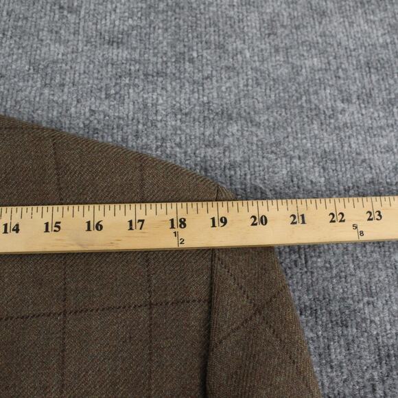 Polo University Club Ralph Lauren Blazer Men 40R Wool Windowpane Check Tweed - Picture 11 of 13
